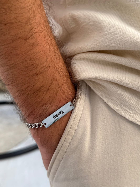 צמיד גורמט לגבר עם חריטה