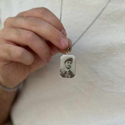 שרשרת מלבן קלאסית לגבר